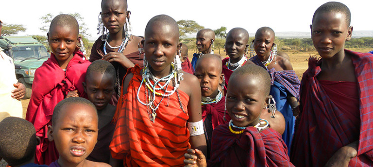 Masai tribe of children and adults in Tanzania, Africa